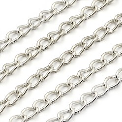 Silver Iron Twisted Chains, Unwelded, Silver, 3x2x0.6mm