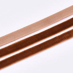 Saddle Brown Single Face Velvet Ribbon, Saddle Brown, 3/8 inch(9.5~10mm), about 50yards/roll(45.72m/roll)