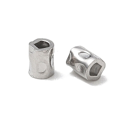 Stainless Steel Color 304 Stainless Steel Beads, Hammered Column, Stainless Steel Color, 5x4mm, Hole: 1.9mm