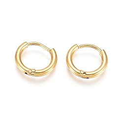 Golden 304 Stainless Steel Huggie Hoop Earrings, with 316 Surgical Stainless Steel Pin, Ion Plating(IP), Ring, Golden, 12x2mm, 12 Gauge, Pin: 0.9mm