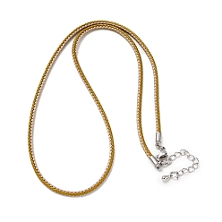 Темно-Золотистый 2.5мм нейлоновый плетеный шнур для изготовления ожерелий, с латунными выводами и 304 застежками из лобстера из нержавеющей стали, долговечный, стойки покрытие, платина, темные золотарник, 17.72 дюйм (45 см)