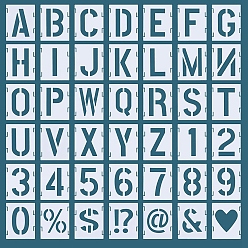 Mixed Shapes Letter A~Z/Number/Sign PET Plastic Hollow Painting Silhouette Stencil, DIY Drawing Template Graffiti Stencils, Mixed Shapes, 7.6cm, 42pcs/set