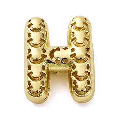 Letter H Латунные подвески, стойки покрытие, долговечный, без кадмия и без свинца, подвески с полыми буквами, Письмо ч, 21.5x16.5x7.5 мм, отверстие : 4.7x3 мм