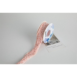 Легкий Лосось Полиэстер с пластиковой лентой, имитирующей жемчуг, подарочные аксессуары, светлый померанцевый, 1-1/2 дюйм (37 мм), 4.5 м / рулон