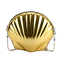 Золотистый Женские сумки через плечо из искусственной кожи, чехол для телефона, на железной молнии, формы раковины, золотые, 22x19x12 см