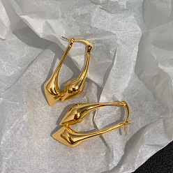 Gold Water Drop-shaped Ear Clip Fashionable Minimalist Earrings - Elegant, Versatile, High-end Ear Decor.