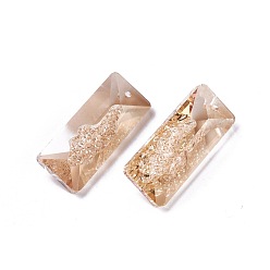 Сэнди Коричневый K 9 подвески из стеклянного горного хрусталя, прямоугольные, граненые, песчаный коричневый, 35~36x15x11~12 мм, отверстие : 1.2~1.5 мм