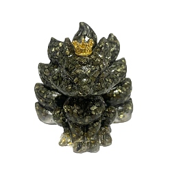 Pyrite 9-Tailed Fox Pyrite Display Decorations, Gems Crystal Ornament, Resin Home Decorations, 60x45x60mm