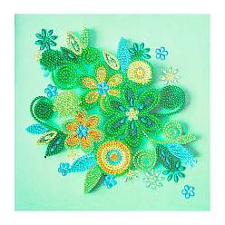 Flower DIY Diamond Painting Kits, including Resin Rhinestones, Diamond Sticky Pen, Tray Plate and Glue Clay, Flower Pattern, 300x300mm