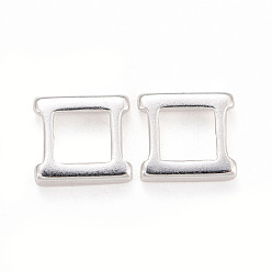 925 Sterling Silver Plated Eco-Friendly Brass Watch Band Clasps, Long-Lasting Plated, Lead Free & Cadmium Free, 925 Sterling Silver Plated, 7.5x7.5x2mm, Hole: 4.8mm
