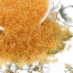 (2A) Transparent Golden Topaz Тохо 8/0 круглые бусины, японский бисер, (2 а) прозрачный золотой топаз, 8/0, 3 мм, отверстие : 1 мм, Около 222 шт / 10 г