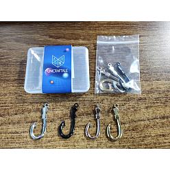 Mixed Color Unicraftale 8Pcs 4 Colors 304 Stainless Steel Hook and S-Hook Clasps, Ion Plating (IP), Fish Hook Charms, Mixed Color, 37x15.5x2.5mm, Hole: 2.5mm