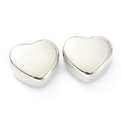 Stainless Steel Color 304 Stainless Steel Beads, Heart, Stainless Steel Color, 10.5x11x5mm, Hole: 1.8mm