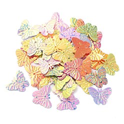 Mixed Color PVC Paillette/Sequins Beads, Connector Charms, Golden Sheen, Butterfly, Mixed Color, 17x22x0.6mm, Hole: 1.2mm, about 2381pcs/500g