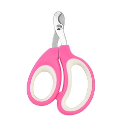 Hot Pink Stainless Steel Pet Supplies Nail Clippers, with Plastic and Rubber Jacket, Hot Pink, 100x65x9mm