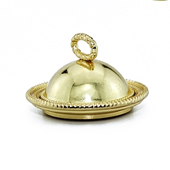 Золотой Миниатюрная крышка из сплава для еды, купольная тарелка, для кукольных аксессуаров, притворяющихся опорными украшениями, золотые, 33x22 мм