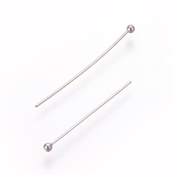 Stainless Steel Color 304 Stainless Steel Ball Head Pins, Stainless Steel Color, 20x0.5mm, 24 Gauge, Head: 1.7mm