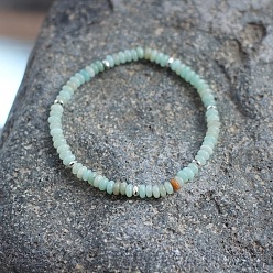 Flower Amazonite Браслеты из натуральных цветов и амазонита, выполненные из бисера в форме ронделей, эластичные., украшения в стиле бохо для женщин