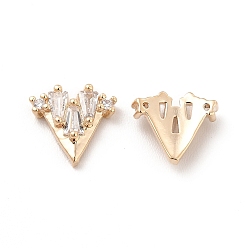 Triangle 3D Brass Glass Cabochons, for DIY Nail Art Decorations, Light Gold, Triangle, 7.5x8.5x2.5mm
