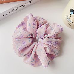 purple Vintage Floral Hair Tie for Girls, Boho Headband with Delicate Print and Lightweight Fabric