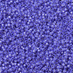 (RR649) Dyed Violet Silverlined Alabaster MIYUKI Round Rocailles Beads, Japanese Seed Beads, 11/0, (RR649) Dyed Violet Silverlined Alabaster, 11/0, 2x1.3mm, Hole: 0.8mm, about 5500pcs/50g