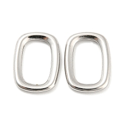 Stainless Steel Color 304 Stainless Steel Linking Rings, Rectangle, Stainless Steel Color, 14x10x1.5mm, Inner Diameter: 10x16mm