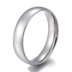 Stainless Steel Color 304 Stainless Steel Flat Plain Band Rings, Stainless Steel Color, Size 5~12, Inner Diameter: 15~22mm, 5mm