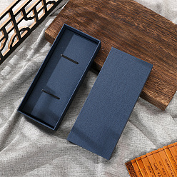 Prussian Blue Cardboard Paper Bookmark Storage Box, Rectangle Bookmark Packgaing Gift Case with Lid, Prussian Blue, 18x8x3cm, Inner Diameter: 17.8x7.4x2.6cm