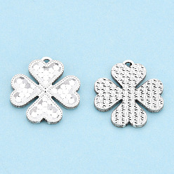 Silver 925 Sterling Silver Pendants, Flower, Silver, 15.5x14.5x1.3mm, Hole: 0.8~1mm