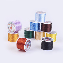 Mixed Color Flat Elastic Crystal String, Elastic Beading Thread, for Stretch Bracelet Making, Mixed Color, 0.5mm, about 49.21 yards(45m)/roll