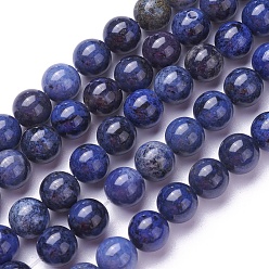 Dumortierite Natural Dumortierite Quartz Beads Strands, Round, 10mm, Hole: 1mm, about 37pcs/strand, 15.2 inch(38.5cm)