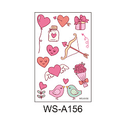 Heart Removable Temporary Water Proof Tattoos Paper Stickers, Valentine's day Themed Pattern, 12x7.6cm