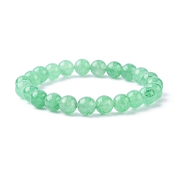 Green Aventurine Dyed Natural Green Aventurine Beads Stretch Bracelets, Round, 53mm, Bead: 8mm in diameter