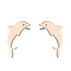 389 rose gold Cute Animal Ear Studs: Bat Rabbit Bird Cat Halloween Earrings