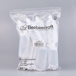 Clear BENECREAT Plastic Glue Bottles, with Steel Pin, Clear, 14.5x4.2cm, capacity: 120ml, 12pcs/set