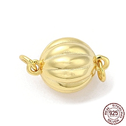Real 18K Gold Plated Rack Plating 925 Sterling Silver Magnetic Clasps, Lantern, with 925 Stamp, Real 18K Gold Plated, 14x8mm, Hole: 1.5mm