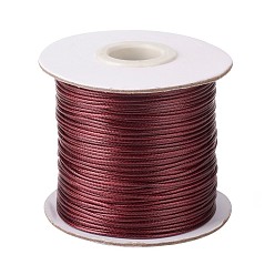 Rouge Foncé Coréen cordon ciré, polyester cordon, rouge foncé, 1 mm, environ 85 mètres / rouleau