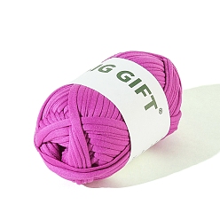 Magenta Polyester Cloth Yarn, For Hand Knitting Thick Thread, Crochet Cloth Yarn, Magenta, 5mm, about 32.81 Yards(30m)/Skein