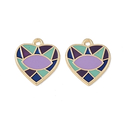 Сливовый Стойки обшивки сплава эмали подвески, без кадмия, без никеля и без свинца, шарма сердца, слива, 27x25x2 мм, отверстие : 2 мм