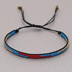 Red Miyuki Seed Braided Bead Bracelet, Adjustable Friendship Bracelet for Women, Colorful, 11 inch(28cm)
