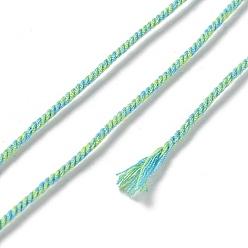 Pale Green Polyester Twisted Cord, Round, for DIY Jewelry Making, Pale Green, 1.2mm, about 38.28 Yards(35m)/Roll