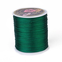 Темно-Зеленый Нейлоновая нить, гремучий атласный шнур, темно-зеленый, 2 мм, около 76.55 ярдов (70 м) / рулон