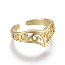 Golden Adjustable Brass Toe Rings, Open Cuff Rings, Open Rings, Golden, US Size 1 3/4(13mm)