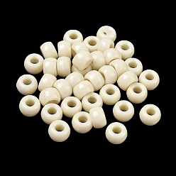 Snow Opaque Plastic Beads, Barrel, Snow, 9x6mm, Hole: 3.8mm, about 1950pcs/500g.

