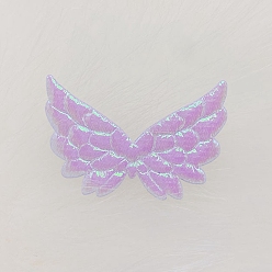 Lilac Cloth Embossing Wings, AB Color, Decorate Accessories, Lilac, 35x50x1mm