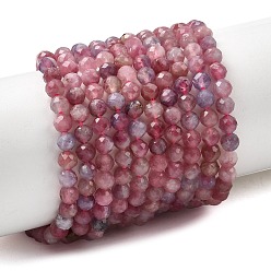 Турмалин Натуральный розовый турмалин бисер нитей, граненые, круглые, 3 мм, отверстие : 0.5 мм, около 124 шт / нитка, 14.96'' (38 см)