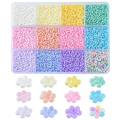 Mixed Color 180G 12 Colors 13/0 Glass Seed Beads, Macaron Color, Round Hole, Round, Mixed Color, 2~2.3x1.5mm, Hole: 0.8mm, about 15g/color