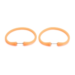 Оранжевый Силиконовые шнур браслеты, с 304 винтовыми зажимами из нержавеющей стали, оранжевые, 6-7/8 дюйм (17.5 см), 4~6 мм