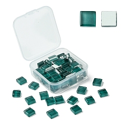 Темно-серый 60 шт. Прозрачные стеклянные кабошоны, квадратный, темно-серый, 9.8x9.8x4 мм