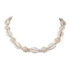 Tortoise Вощеные хлопковые бусы на талии, эластичная цепочка из ракушек ярких цветов и синтетических бирюзовых бусин, солнцезащитные украшения для женщин, черепаха, 42.52 дюйм (108 см), бусина : 17~22x14~15x7~8 mm